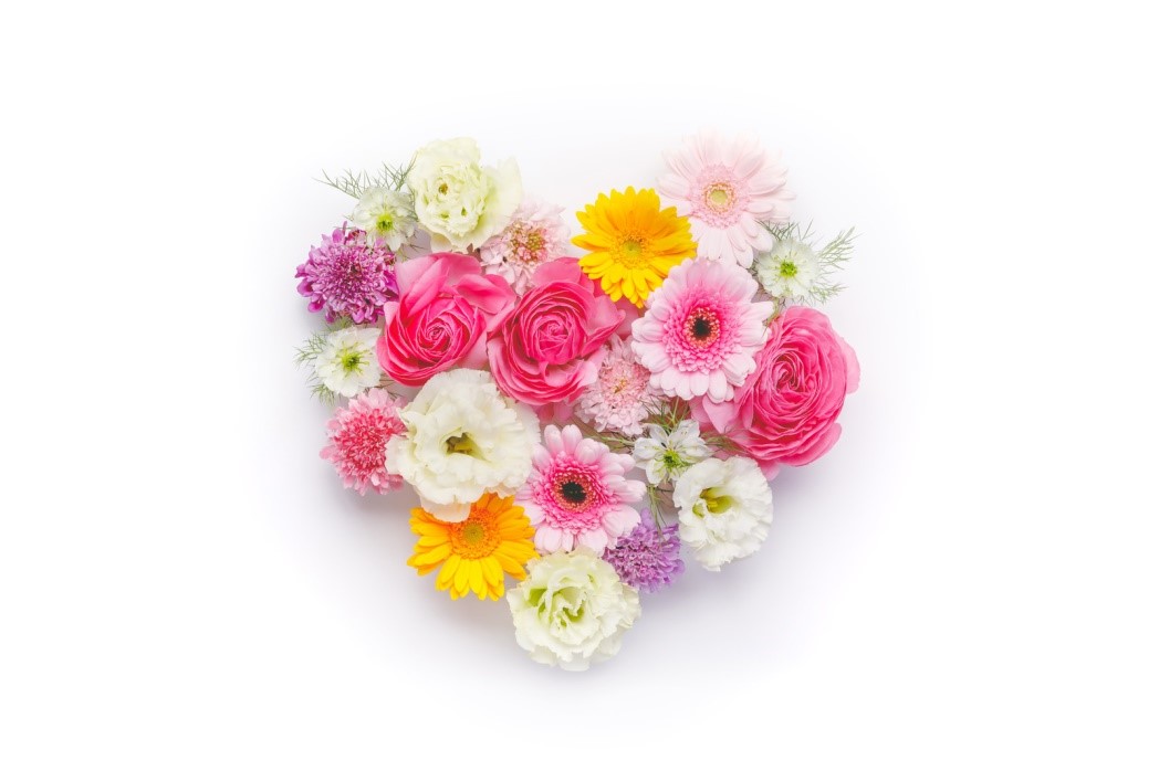 ハートの形の花束